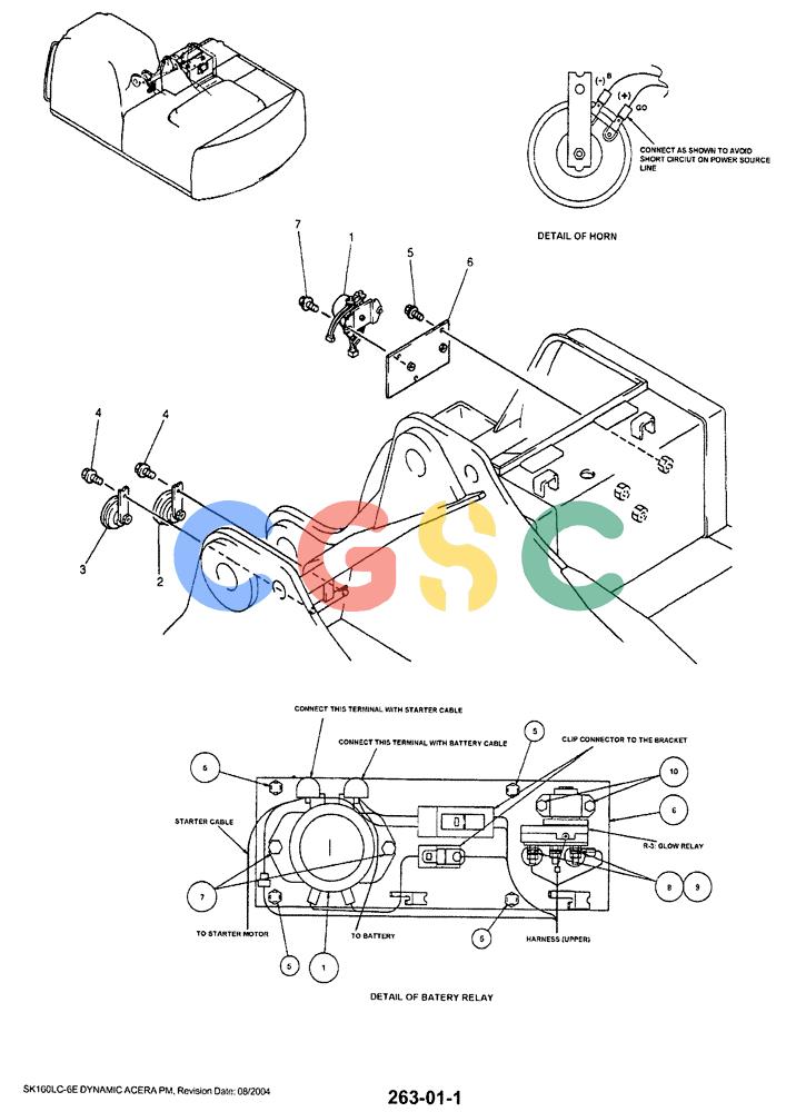 神钢零件查询(SK160LC-6E) - DYNAMIC ACERA EXCAVATOR 08/2004 ASN YM03U0523 (8/04-12/07) (01-063) - ELECTRICAL ASSY, UPPER Kobelco