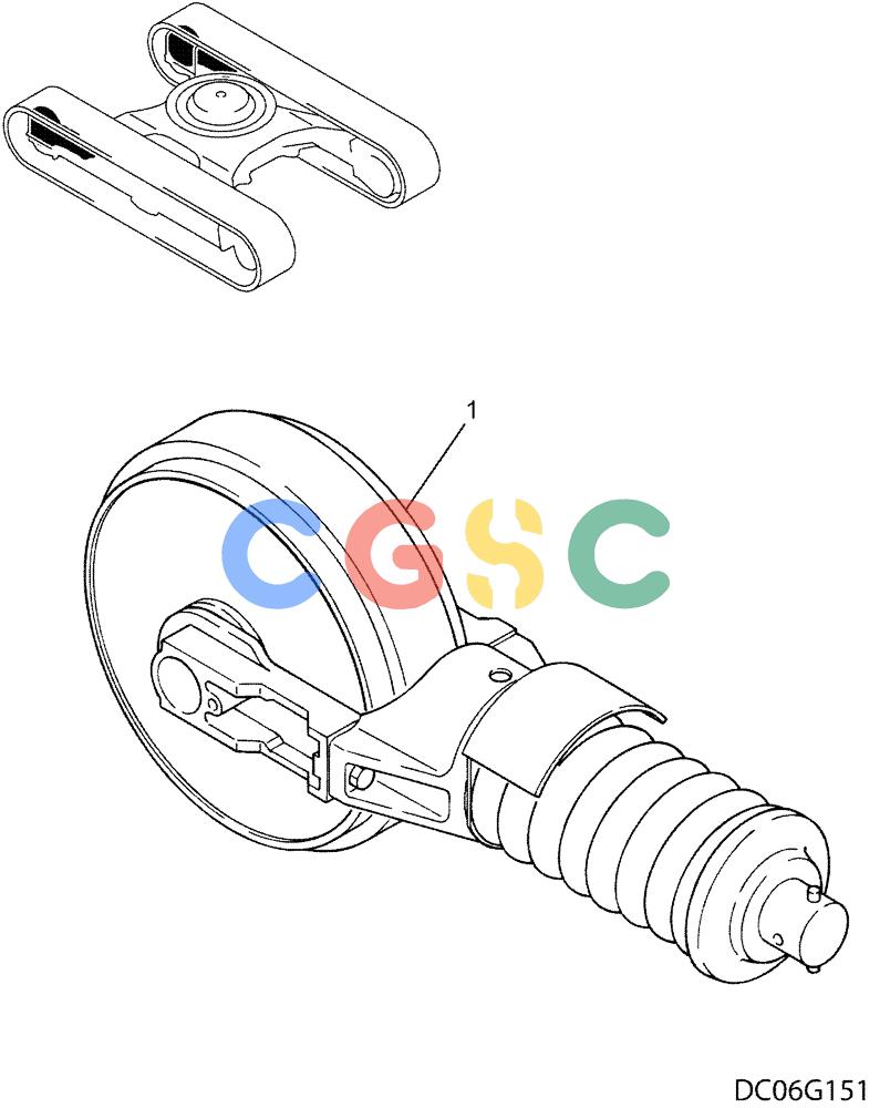纽荷兰零件查询(E215B) - CRAWLER EXCAVATOR - TIER 3 (NA) - ASN N7DA21001 (1/07-) (2.003[00]) - IDLER ASSEMBLY (YN52D00031F1) New Holland Constructuion