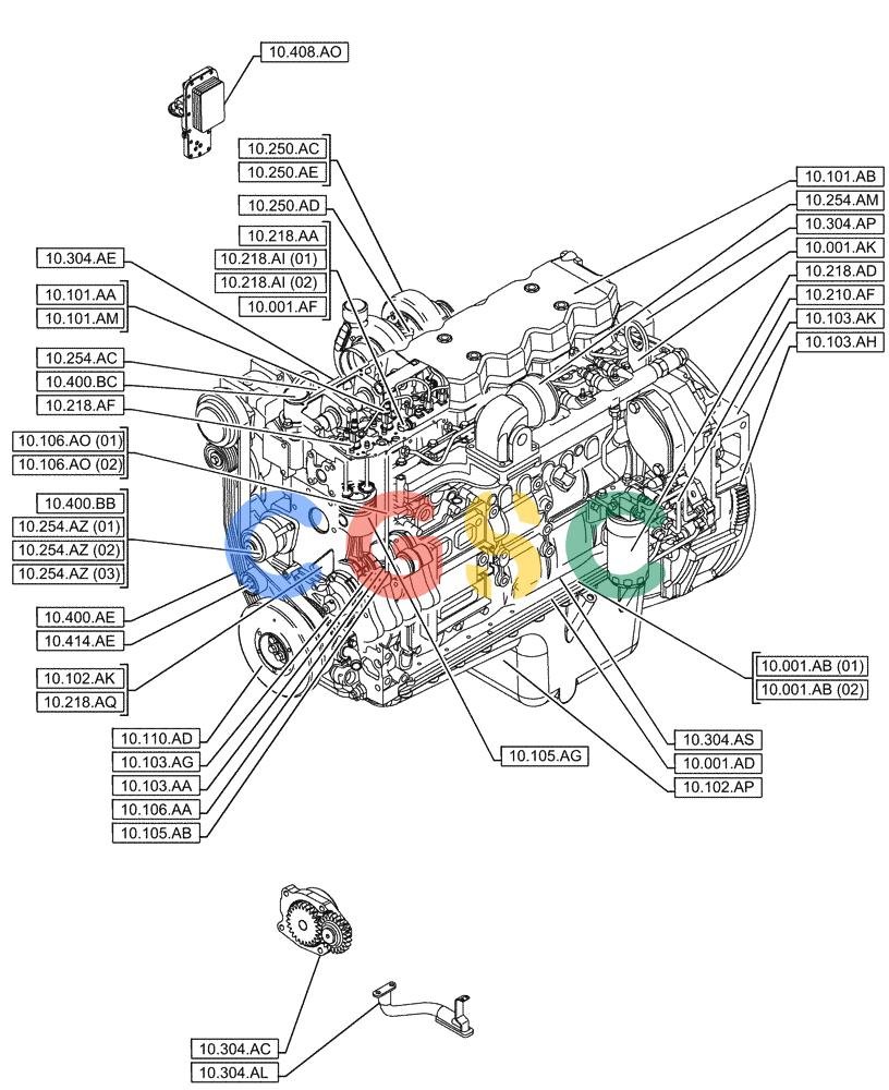 神钢零件查询(F4HFE613E B005) - ENGINE 5801925171 47748445 CX5090 S/L/H T4B (1/12-) (00.000.10) - PICTORIAL INDEX - ENGINE Kobelco