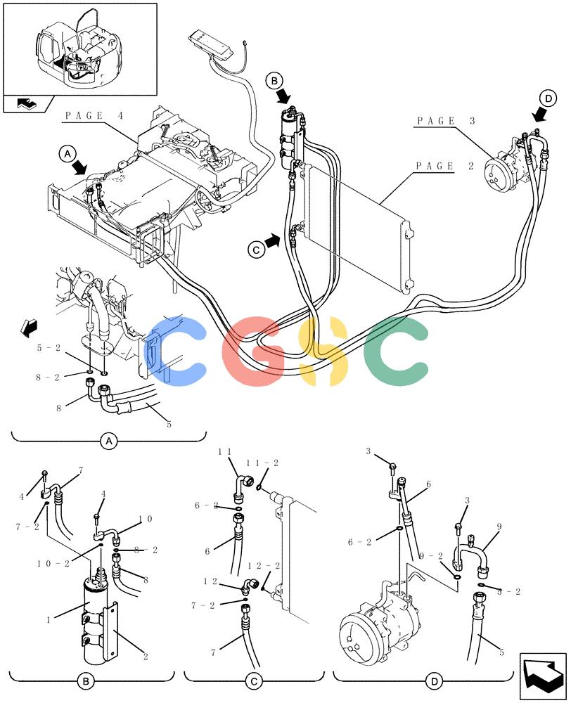 纽荷兰零件查询(E235BSR) - CRAWLER EXCAVATOR (5/07-) (1.295[05]) - AIR CONDITIONING - COMPONENTS New Holland Constructuion