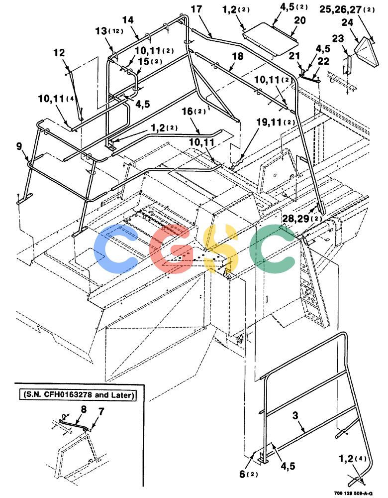 凯斯零件查询(8575) - CASE IH MID-SIZE RECTANGULAR BALER (NORTH AMERICA) (1/95-12/00) (07-016) - HAND RAILS AND MOUNTING ASSEMBLY Case Agriculture