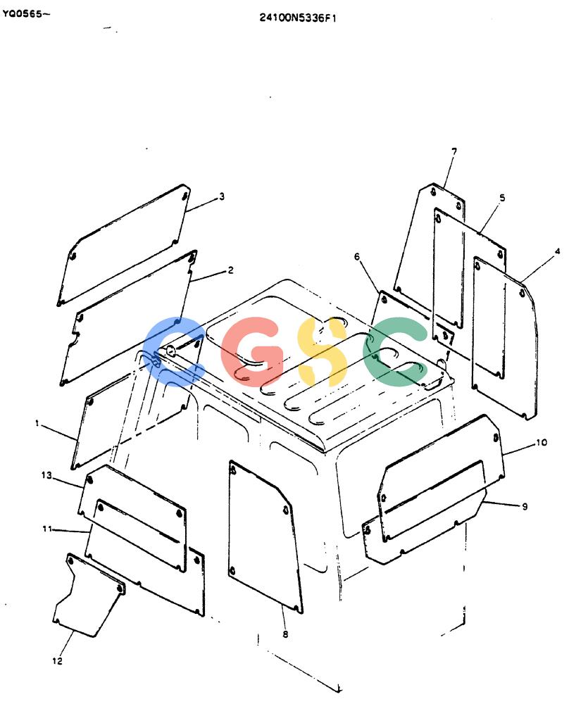 神钢零件查询(MD200BLC) - EXCAVATOR ASN YQ0565 (1/80-12/06) (08-001) - GUARD ASSY Kobelco