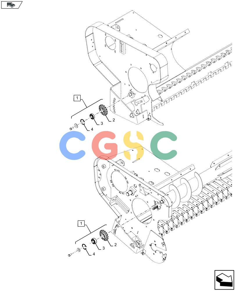 凯斯零件查询(LB434S) - BALER (9/12-) (88.060.023[01]) - SERVICE KIT: SPROCKET AUGER TRANSMISSION Case Agriculture
