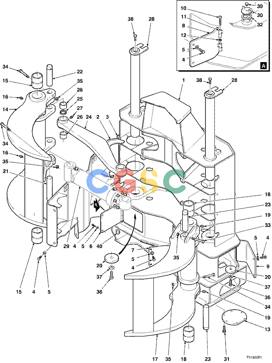 约翰迪尔零件查询790 - ATTACHMENTS SAW GRAPPLE HEAD ( 10BD1000 - ) 4537-017/10 [4537-017/10]EPC John Deere online