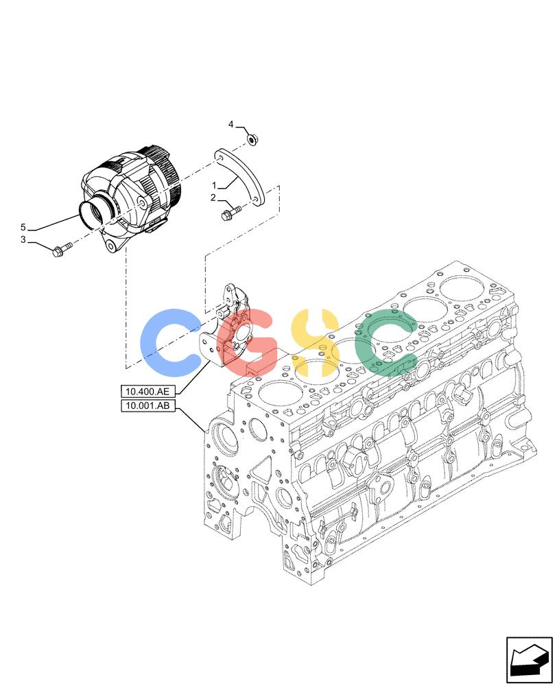 神钢零件查询(F4HFE6131 B003) - ENGINE 5801858658 IPU 280B TIER4 B (1/16-) (55.301.AB) - ALTERNATOR BRACKET AND MOUNTING Kobelco