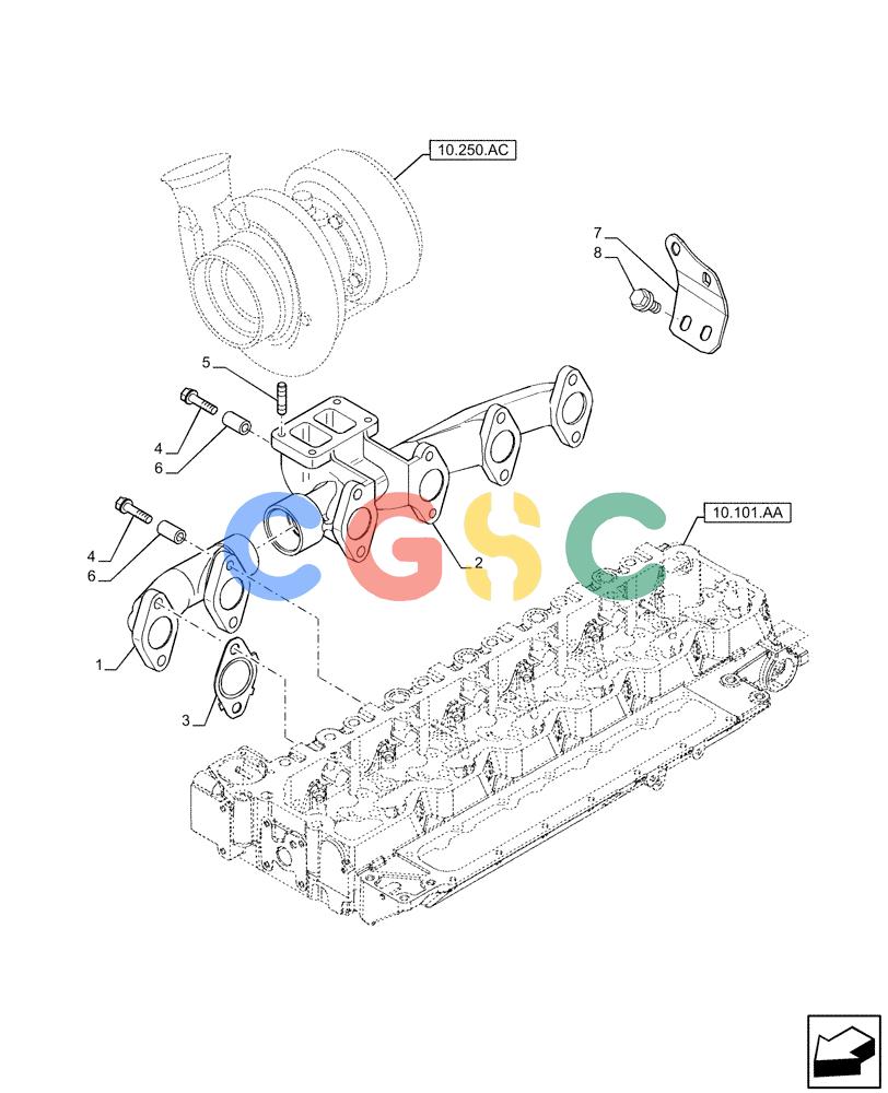 神钢零件查询(F4HFE6131 B003) - ENGINE 5801858658 IPU 280B TIER4 B (1/16-) (10.254.AC) - EXHAUST MANIFOLD Kobelco