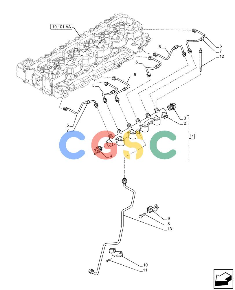 神钢零件查询(F4HFE6131 B003) - ENGINE 5801858658 IPU 280B TIER4 B (1/16-) (10.218.AI) - INJECTOR FUEL LINES Kobelco