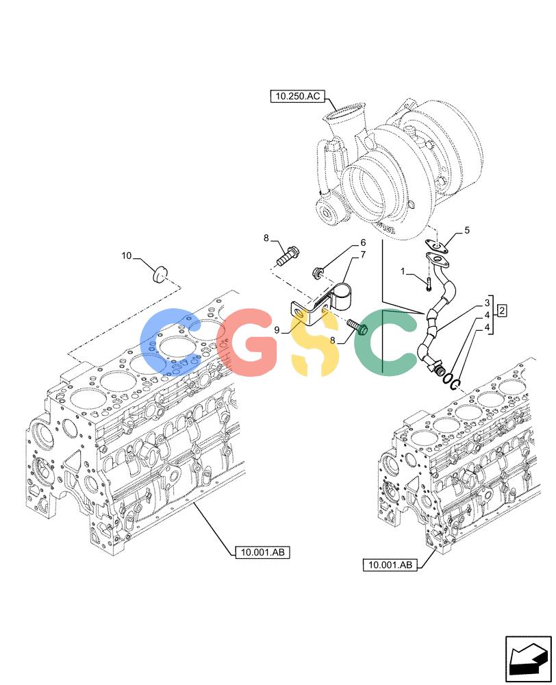 神钢零件查询(F4HFE6131 B003) - ENGINE 5801858658 IPU 280B TIER4 B (1/16-) (10.250.AE) - TURBOCHARGER OIL RETURN LINE Kobelco