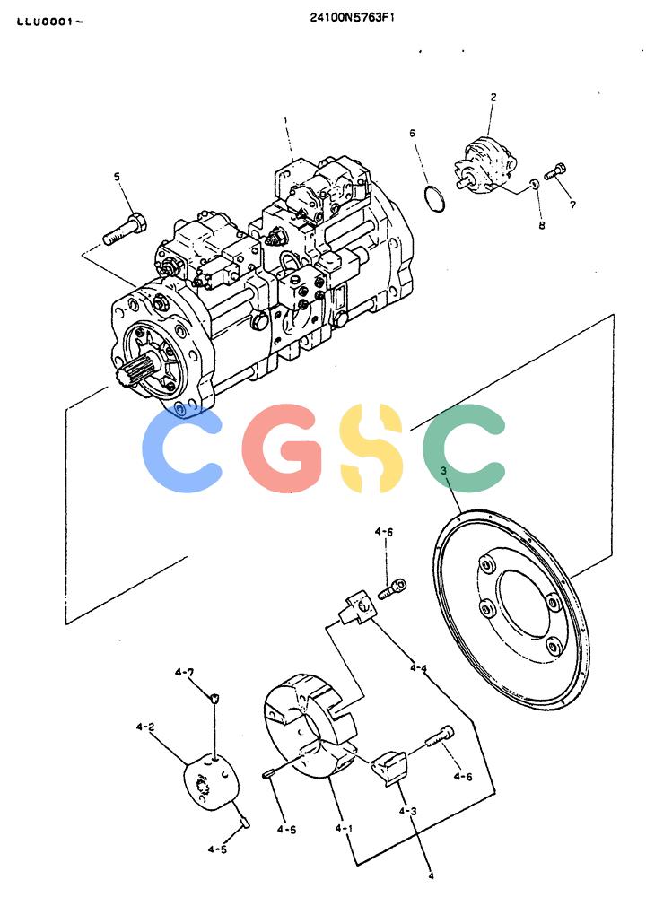 神钢零件查询(MD240BLC) - EXCAVATOR BTW LLU0001 - LLU0300 (1/80-12/06) (05-003) - PUMP ASSY, CONNECT Kobelco