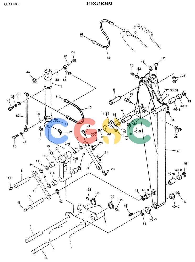 神钢零件查询(K909LC) - MARK II EXCAVATOR ASN LL1488 (1/87-12/03) (09-004) - ARM ASSY, 3.63M Kobelco