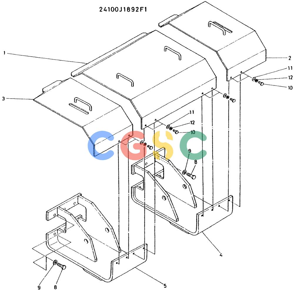 神钢零件查询(K935) - EXCAVATOR BTW L70106 - L70166, LU0067 (1/76-12/03) (08-022) - COVER ASSY, P/N 24100J1892F1 Kobelco