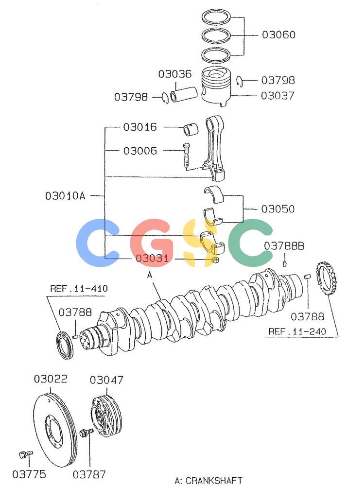 神钢零件查询(6D24-TEB) - MITSUBISHI DIESEL ENGINE (1/06-12/06) (01-011) - PISTON, CONNROD & CRANKSHAFT Kobelco