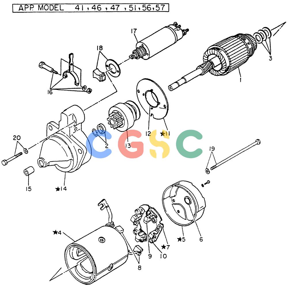 神钢零件查询(FD6T04) - NISSAN DIESEL ENGINE - LK500 (1/06-12/06) (07-004[01]) - MOTOR-STARTING (INNER PARTS) Kobelco
