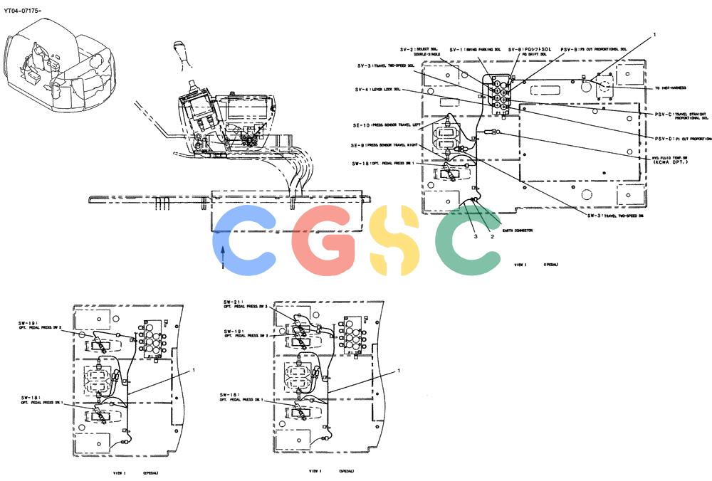 纽荷兰零件查询(E70SR) - MIDI CRAWLER EXCAVATOR ASN YT04-07175 (01-067[01]) - HARNESS ASSY, UPP (FLOOR PLATE) New Holland Constructuion