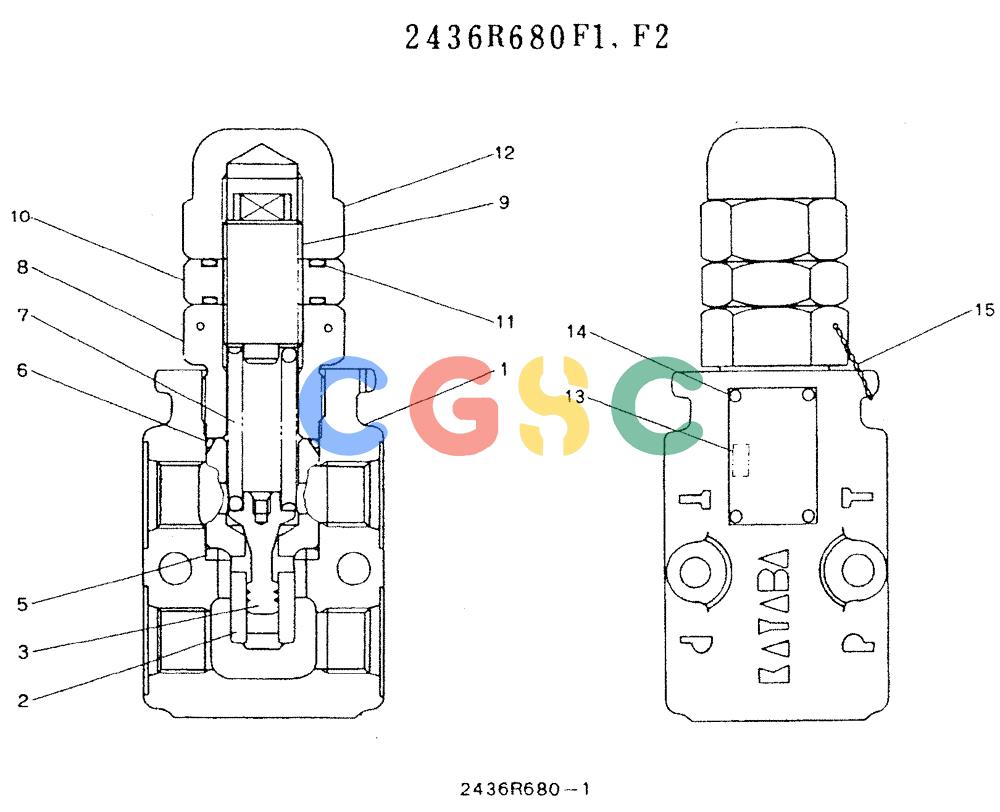 神钢零件查询(K905LC) - MARK II EXCAVATOR ASN YPU00001 (1/87-12/03) (11-001) - VALVE ASSY, RELIEF, 2436R680 Kobelco