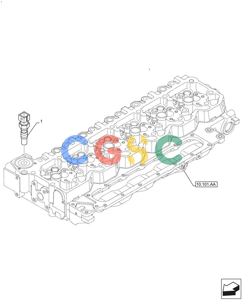 神钢零件查询(F4HFE613K B002) - ENGINE 5801731932 - 47519634 (2/14-) (55.012.AA) - COOLING SYSTEM LINE, SENSOR Kobelco