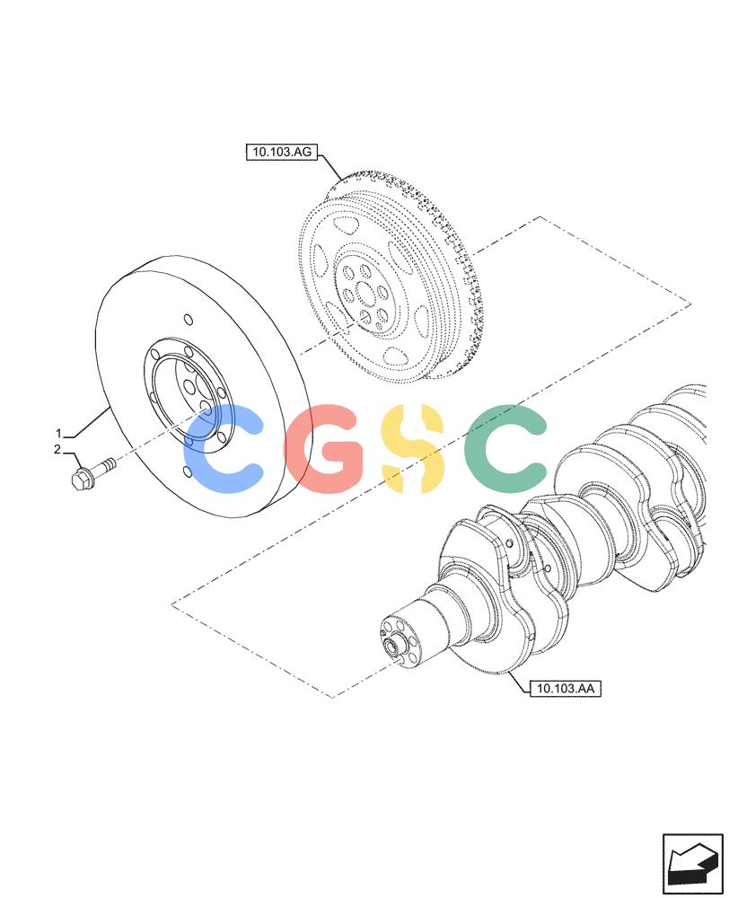神钢零件查询(F4HFE613F B004) - ENGINE - 5801743984 - 47524029 (7/14-) (10.110.AD) - CRANKSHAFT, DAMPER Kobelco