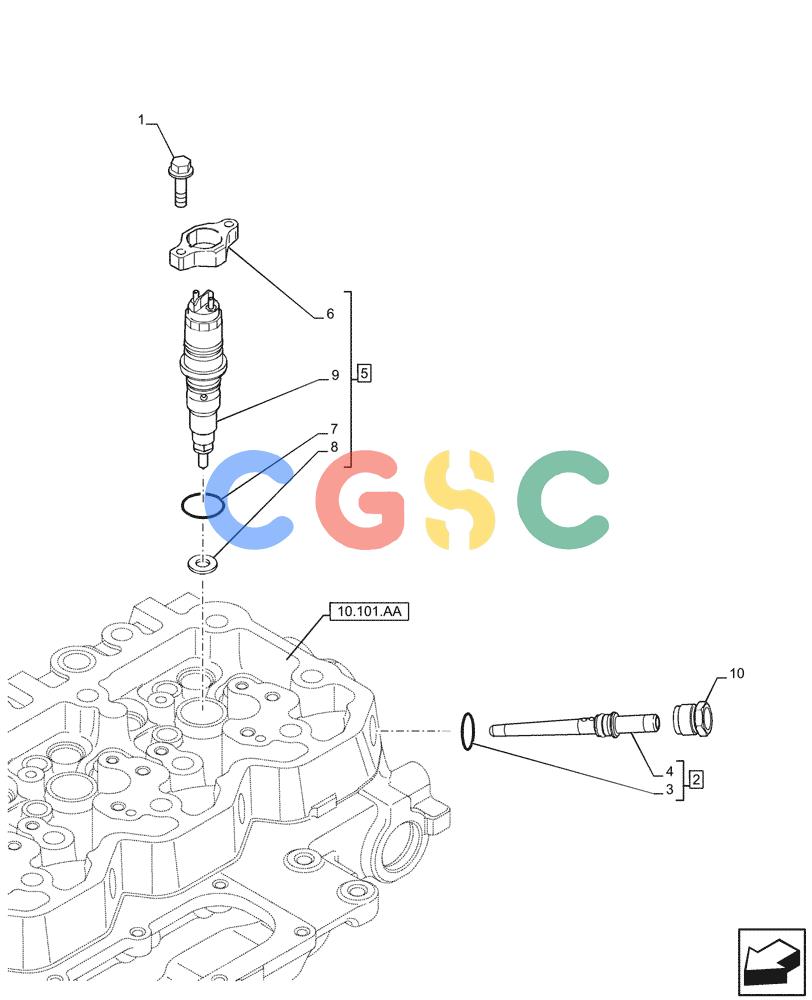 神钢零件查询(F4HFE613F B004) - ENGINE - 5801743984 - 47524029 (7/14-) (10.218.AF) - FUEL INJECTOR Kobelco
