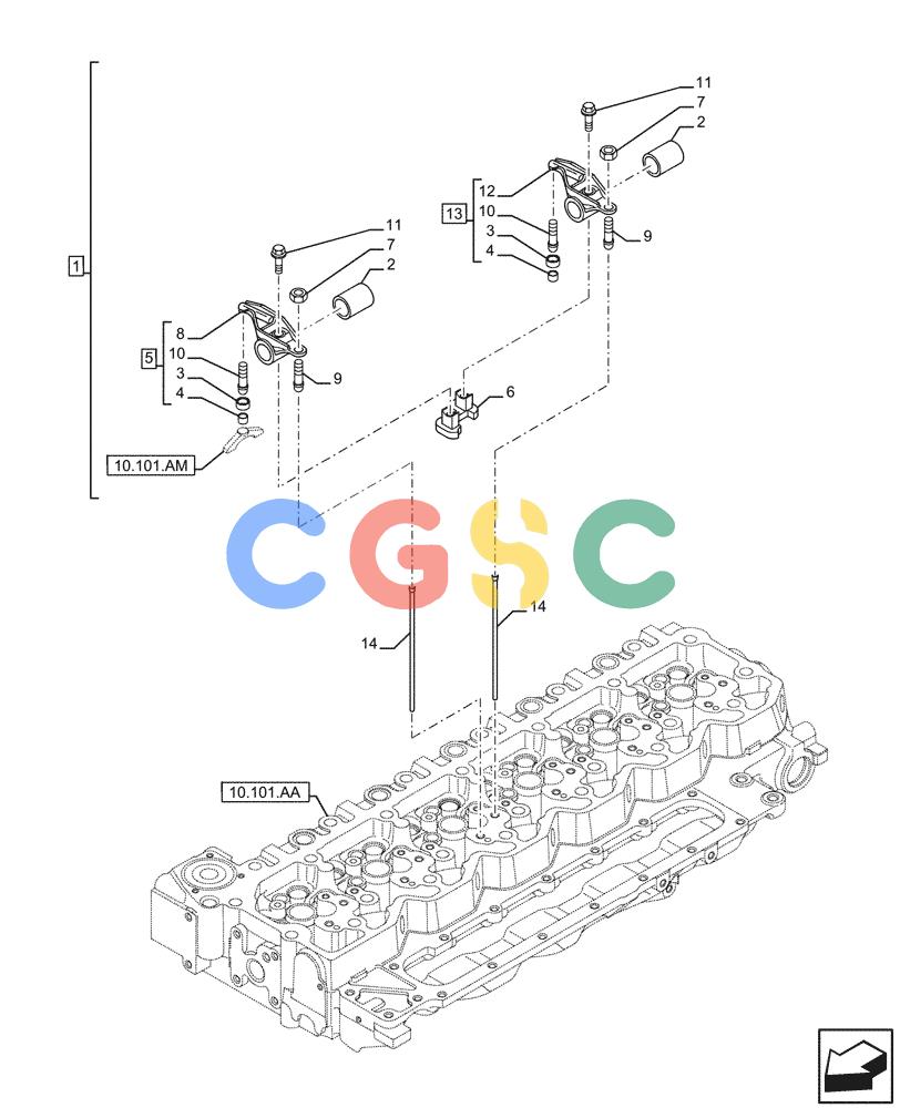 神钢零件查询(F4HFE613F B004) - ENGINE - 5801743984 - 47524029 (7/14-) (10.106.AO[01]) - ROCKER ARM Kobelco