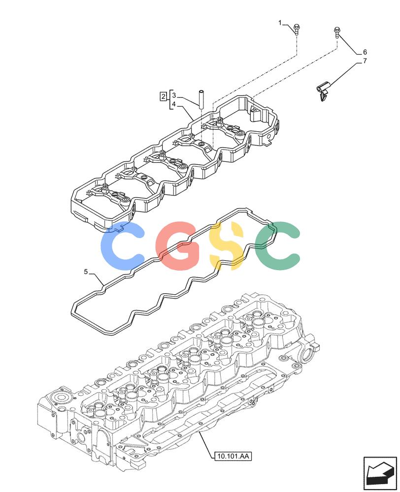 神钢零件查询(F4HFE613F B004) - ENGINE - 5801743984 - 47524029 (7/14-) (10.106.AO[02]) - ROCKER ARM, HOUSING & COVERS Kobelco