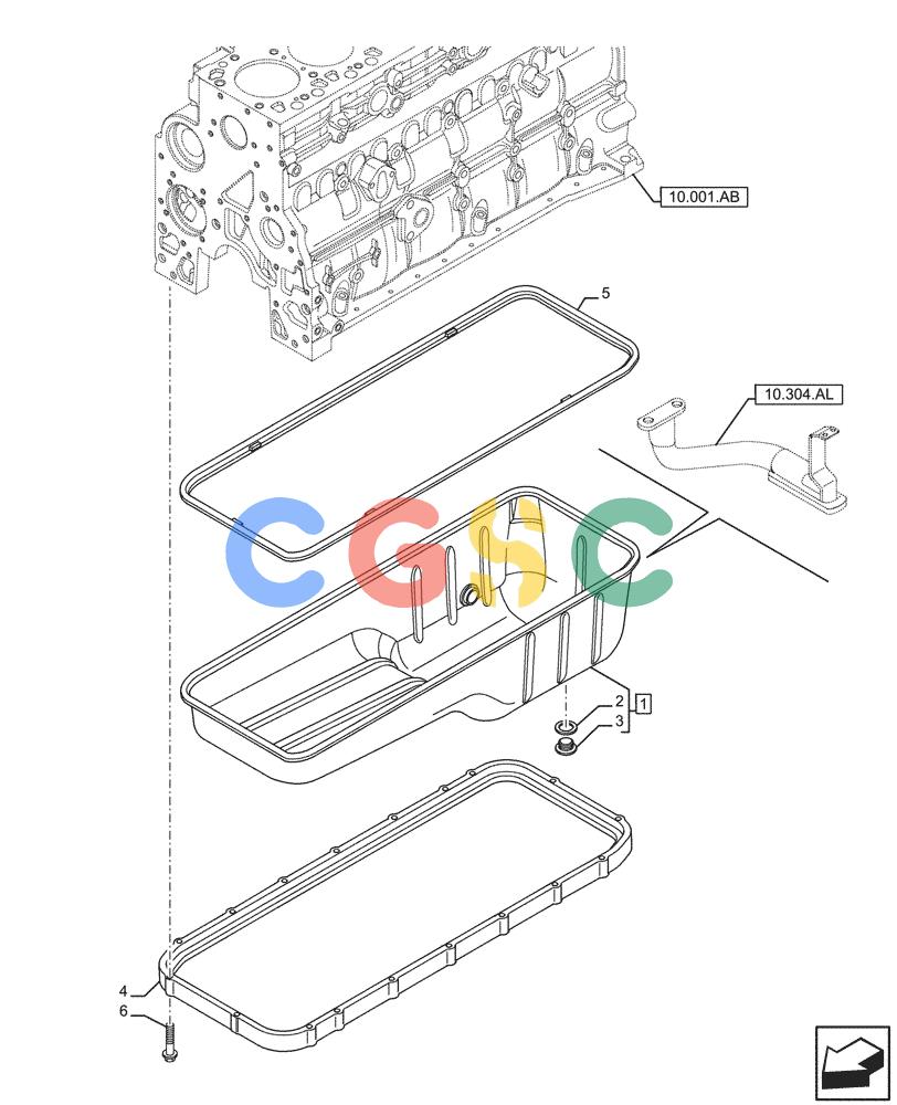 神钢零件查询(F4HFE613F B004) - ENGINE - 5801743984 - 47524029 (7/14-) (10.102.AP) - ENGINE OIL PAN Kobelco