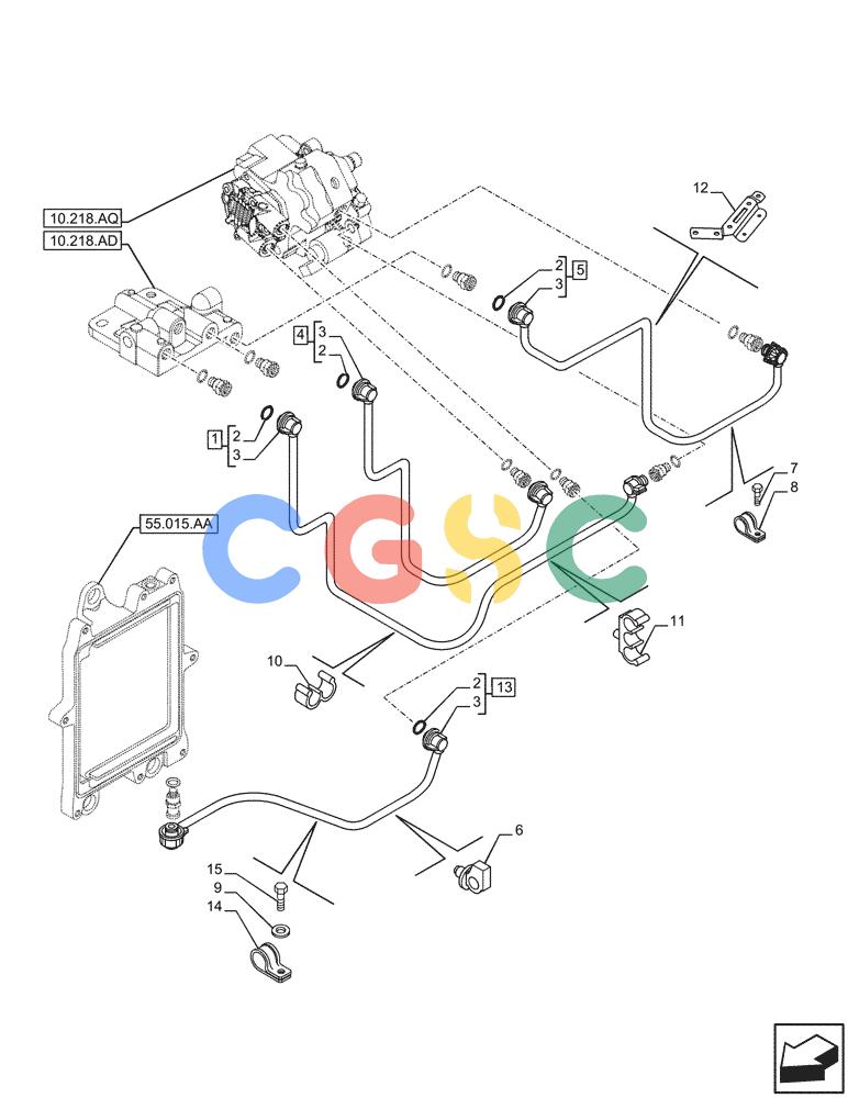 神钢零件查询(F4HFE613F B004) - ENGINE - 5801743984 - 47524029 (7/14-) (10.210.AF) - FUEL LINE Kobelco