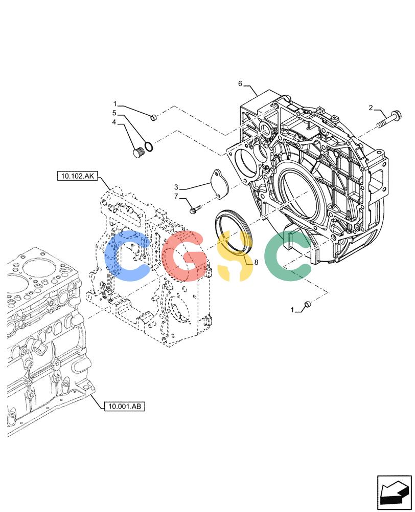 神钢零件查询(F4HFE613F B004) - ENGINE - 5801743984 - 47524029 (7/14-) (10.103.AK) - FLYWHEEL & HOUSING Kobelco