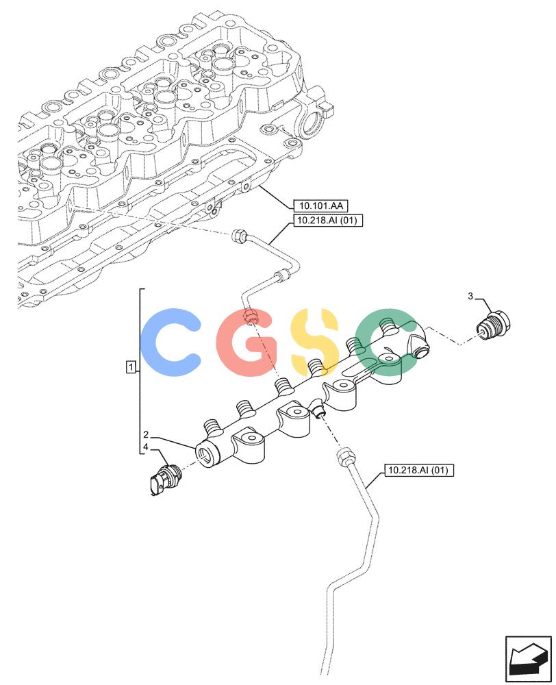 神钢零件查询(F4HFE613F B004) - ENGINE - 5801743984 - 47524029 (7/14-) (10.218.AA) - FUEL SYSTEM INJECTOR, LINE Kobelco