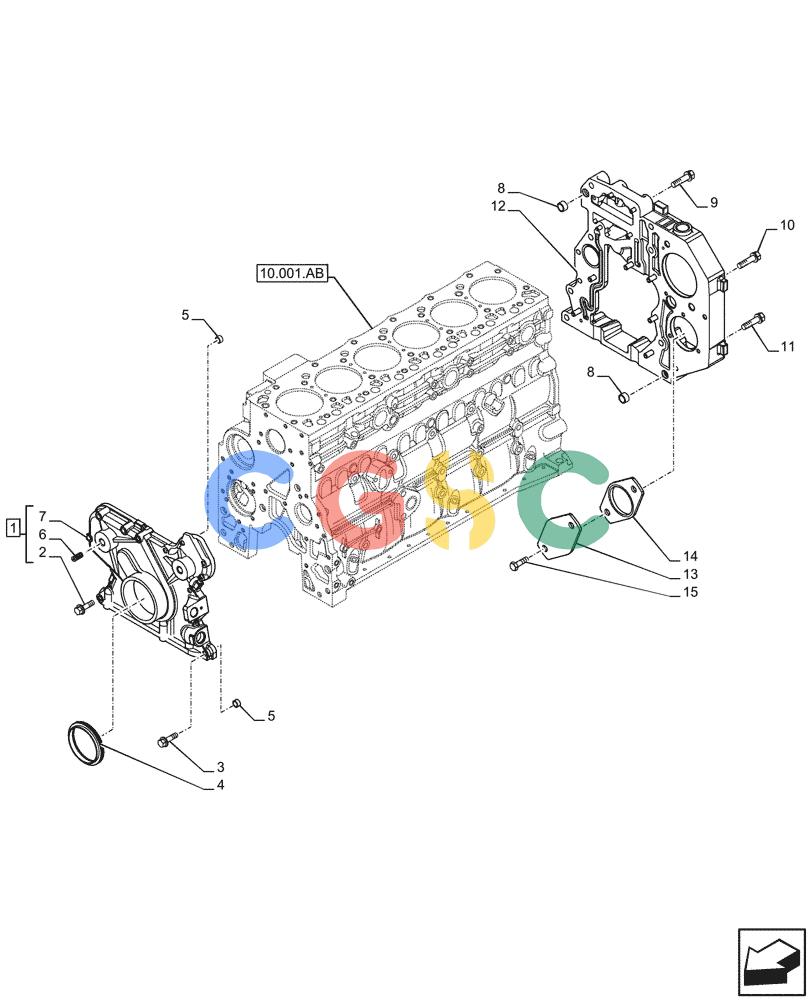 神钢零件查询(F4HFE613F B004) - ENGINE - 5801743984 - 47524029 (7/14-) (10.102.AK) - CRANKCASE, COVER Kobelco