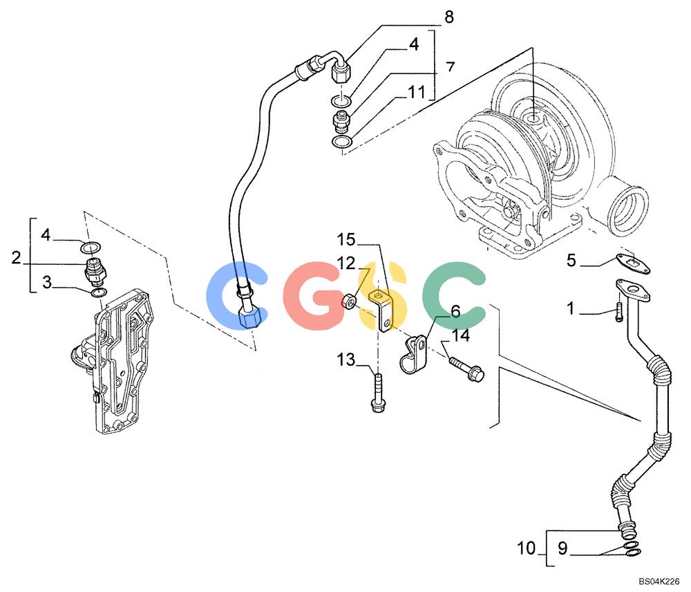 纽荷兰零件查询(DC85) - CRAWLER DOZER (8/04-) (02-33) - PIPING - ENGINE OIL New Holland Constructuion
