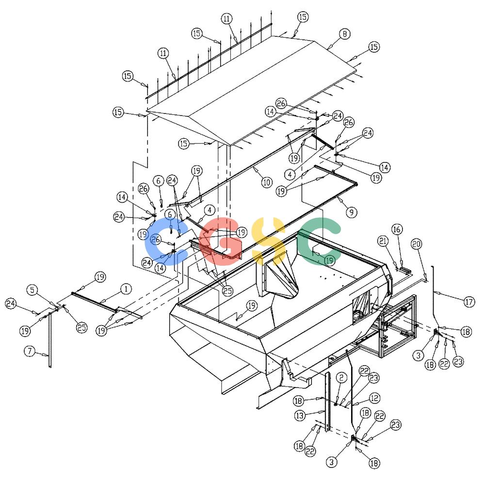 凯斯零件查询(437) - FLEX-AIR APPLICATOR (5/98-2/99) (14-001) - FLIP-TOP GROUP, REAR Case Agriculture