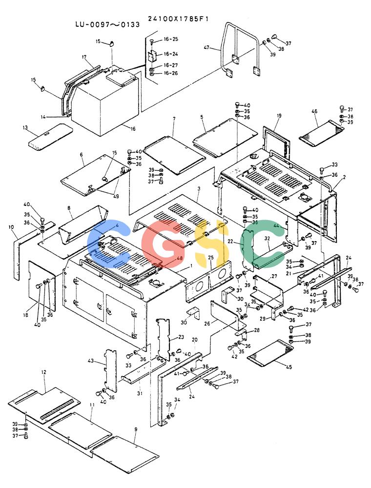 神钢零件查询(K935) - EXCAVATOR SUPPLEMENT ASN LU00154 (1/76-12/03) (02-028) - GUARD ASSY (FOR NORTH AMERICA) Kobelco