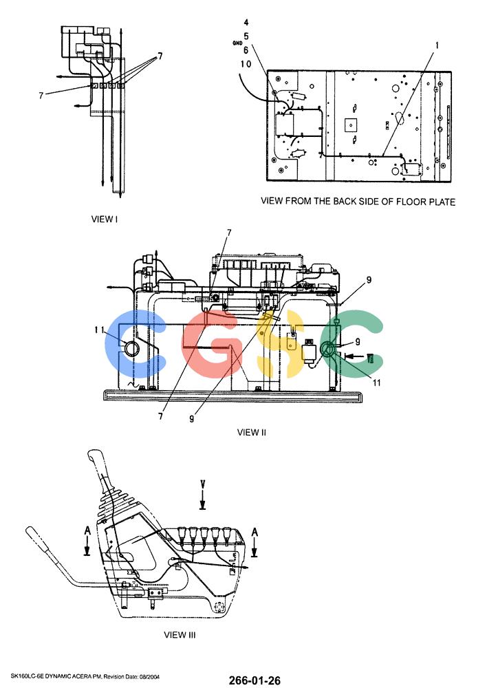 神钢零件查询(SK160LC-6E) - DYNAMIC ACERA EXCAVATOR 08/2004 ASN YM03U0523 (8/04-12/07) (01-069[01]) - HARNESS ASSY, UPP FLOOR PLATE Kobelco