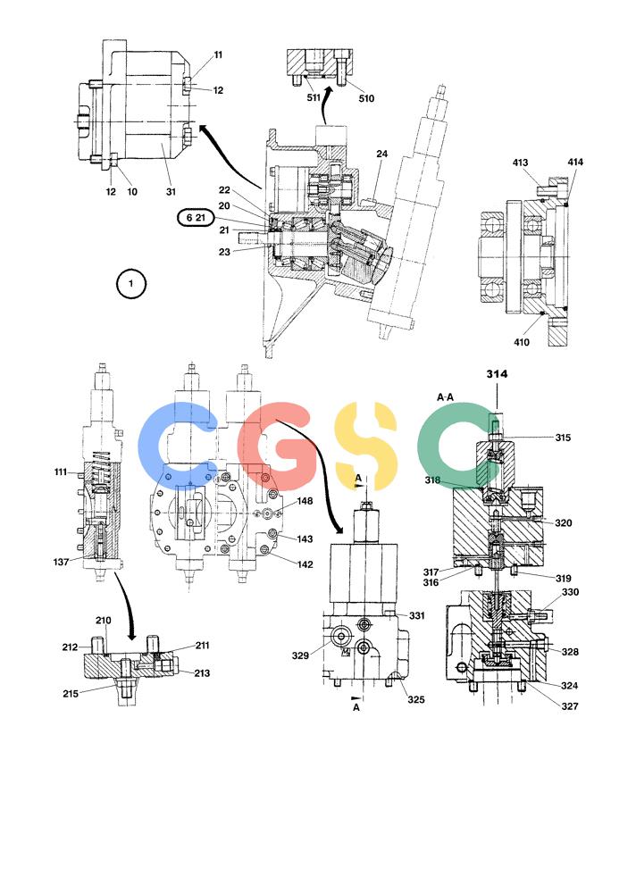 纽荷兰零件查询(EC215) - CRAWLER EXCAVATOR (11/99-) (22.020[001]) - DOUBLEPUMP (S/N 721501-UP) New Holland Constructuion