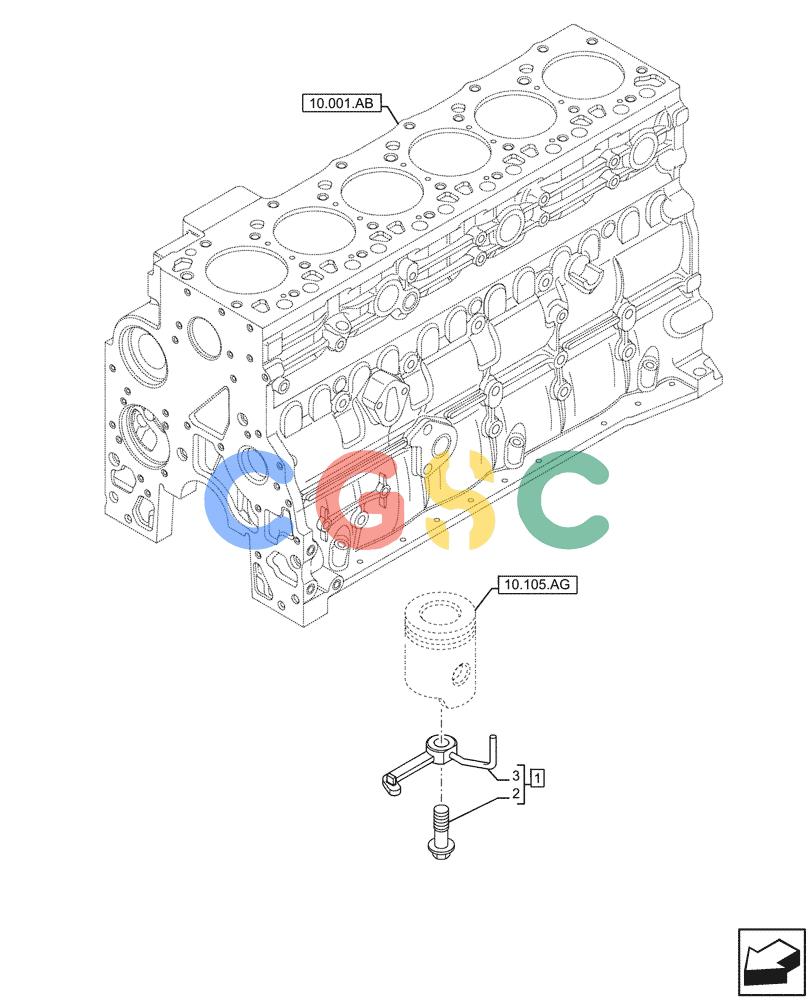 神钢零件查询(F4HFE613F B004) - ENGINE - 5801743984 - 47524029 (7/14-) (10.304.AR) - PISTON COOLING NOZZLE Kobelco