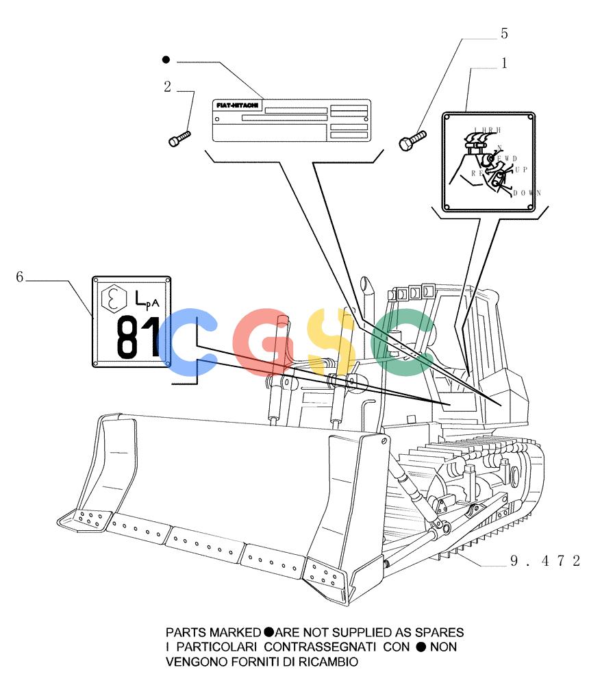 纽荷兰零件查询(DC180PS) - CRAWLER DOZER (11/00-) (9.652[05]) - ROPS CAB - DECAL - OPTIONAL CODE 76069709 New Holland Constructuion