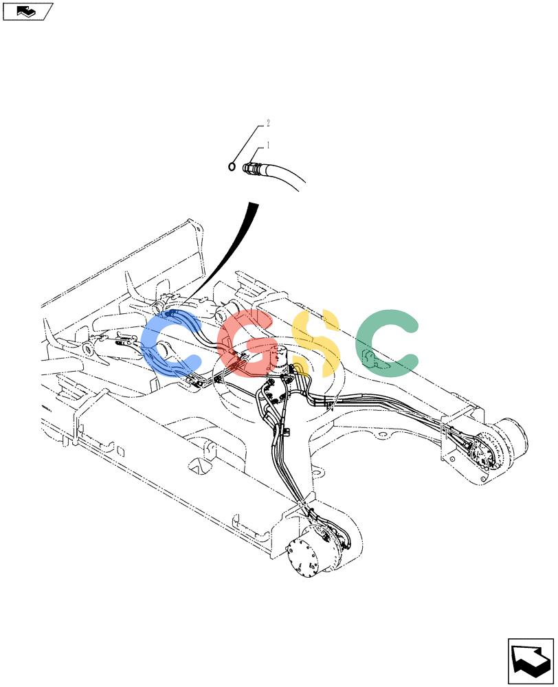 纽荷兰零件查询(E135B) - CRAWLER EXCAVATOR TIER 3 - ASN YH05-07001 (N8TA13006) (1/08-) (03-09[05]) - HYDRAULIC LINES, DOZER CYLINDER New Holland Constructuion