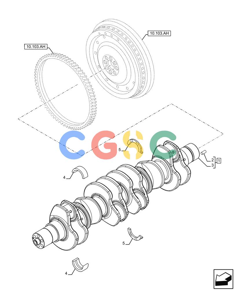 神钢零件查询(F4HFE613F B004) - ENGINE - 5801743984 - 47524029 (7/14-) (10.103.AA) - CRANKSHAFT Kobelco