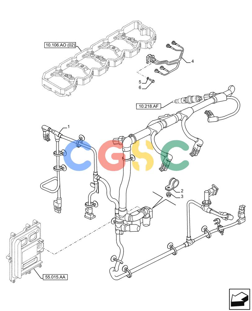 神钢零件查询(F4HFE613F B004) - ENGINE - 5801743984 - 47524029 (7/14-) (55.010.AA) - WIRE HARNESS Kobelco