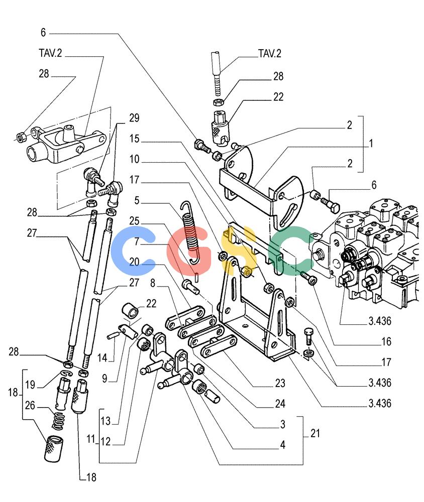 纽荷兰零件查询(FL145) - CRAWLER LOADER (N.A. VERSION) (11/98-) (3.437[01]) - CONTROL VALVE LINKAGE New Holland Constructuion