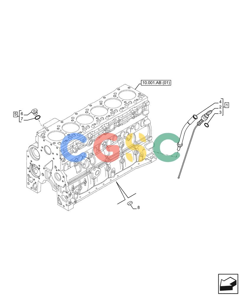 神钢零件查询(F4HFE613F B004) - ENGINE - 5801743984 - 47524029 (7/14-) (10.304.AS) - DIPSTICK & OIL FILL TUBE Kobelco