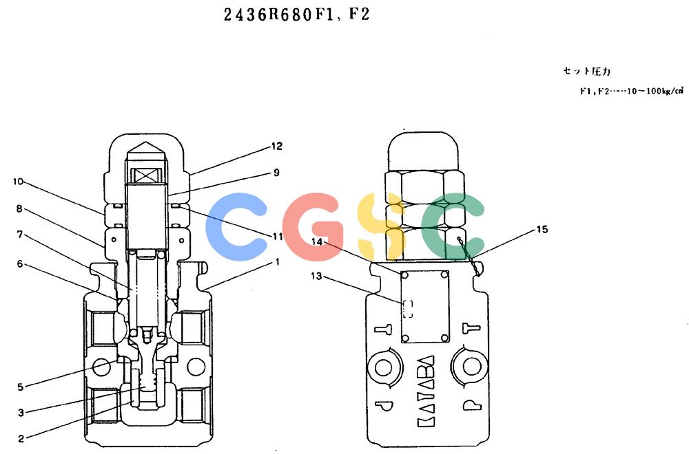 神钢零件查询(MD140BLC) - EXCAVATOR BTW YP1001 - YP1281 (1/80-12/06) (11-001) - VALVE ASSY, RELIEF 2436R680F1,F2 Kobelco