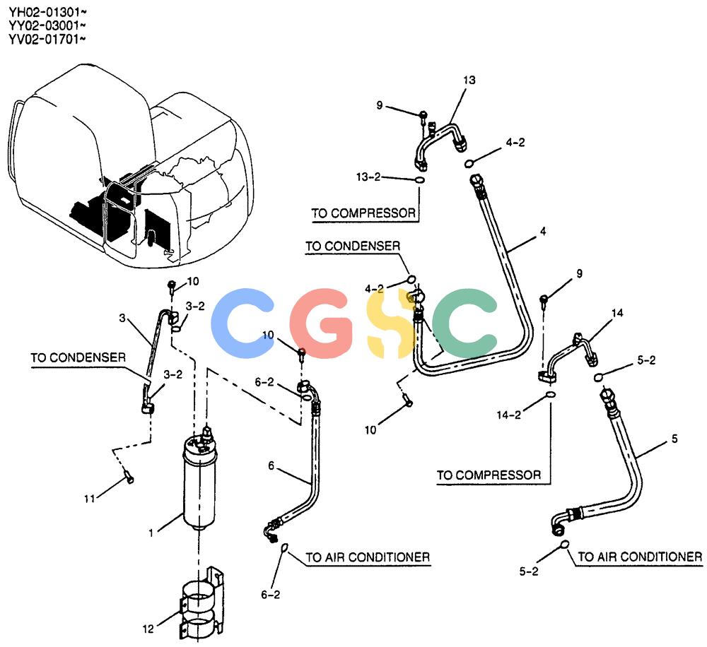 神钢零件查询(ED150) - BLADE RUNNER EXCAVATOR/DOZER BTW YL04-00501 - YL04-00554 (4/03-10/03) (01-055) - DRIER ASSEMBLY, AIR Kobelco