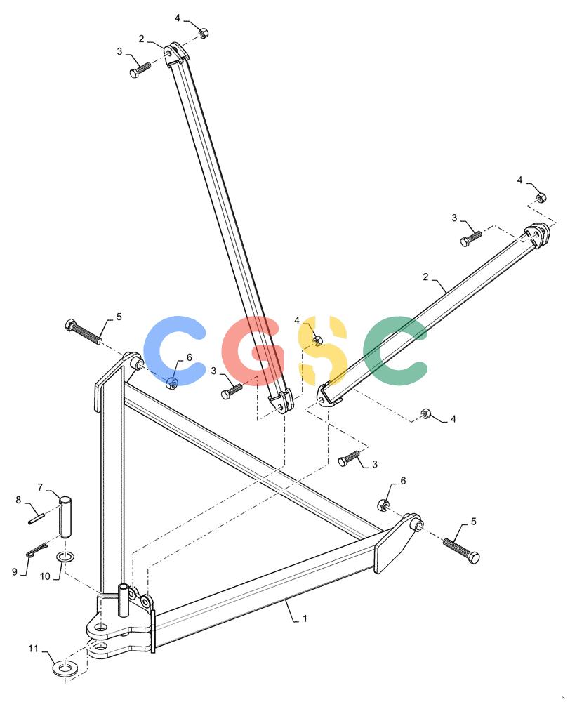 凯斯零件查询(4955) - PRECISION AIR CART (11/15-) (37.162.AA[03]) - REAR HITCH 435 460 555 580 BUSHELL Case Agriculture