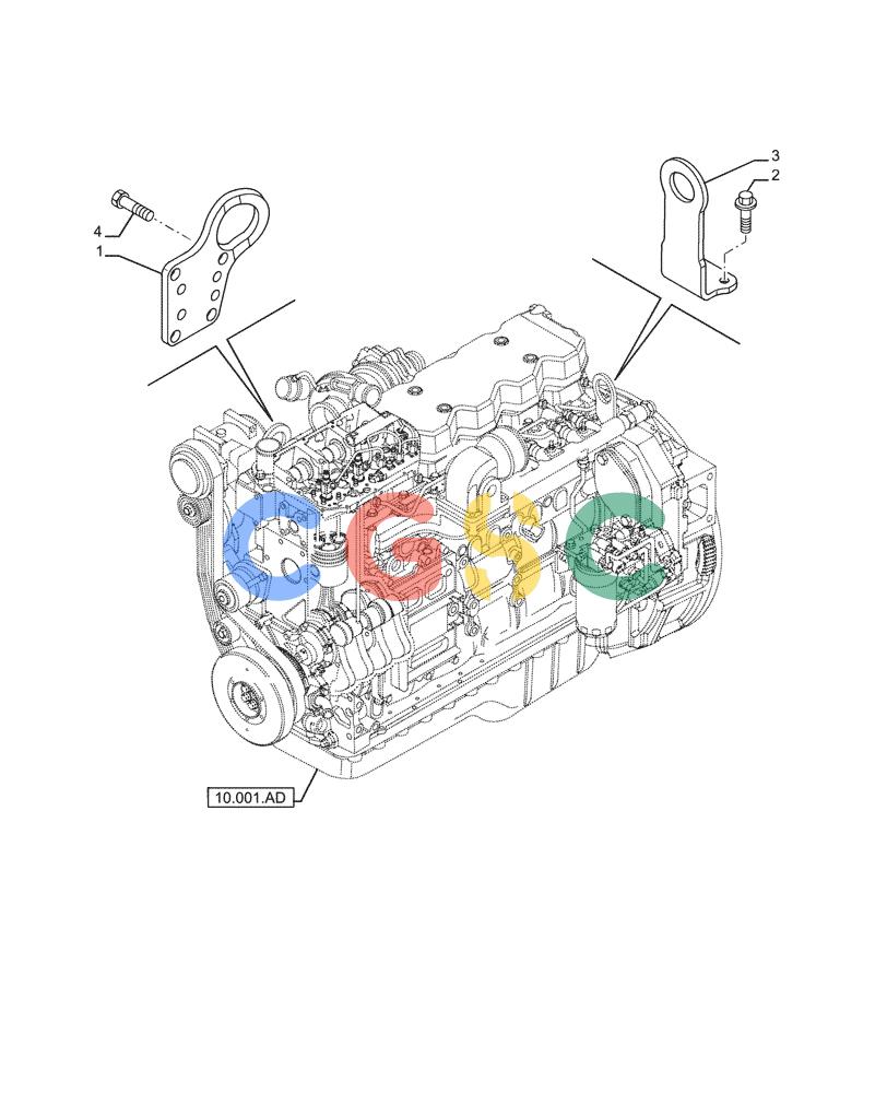 神钢零件查询(F4HFE613F B004) - ENGINE - 5801743984 - 47524029 (7/14-) (10.001.AK) - ENGINE, HOOK Kobelco