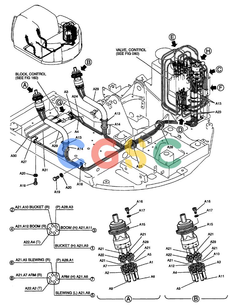 纽荷兰零件查询(E70) - MIDI CRAWLER EXCAVATOR (NA) (1/06-) (029) - CONTROL LINES, REMOTE (MULTI) New Holland Constructuion