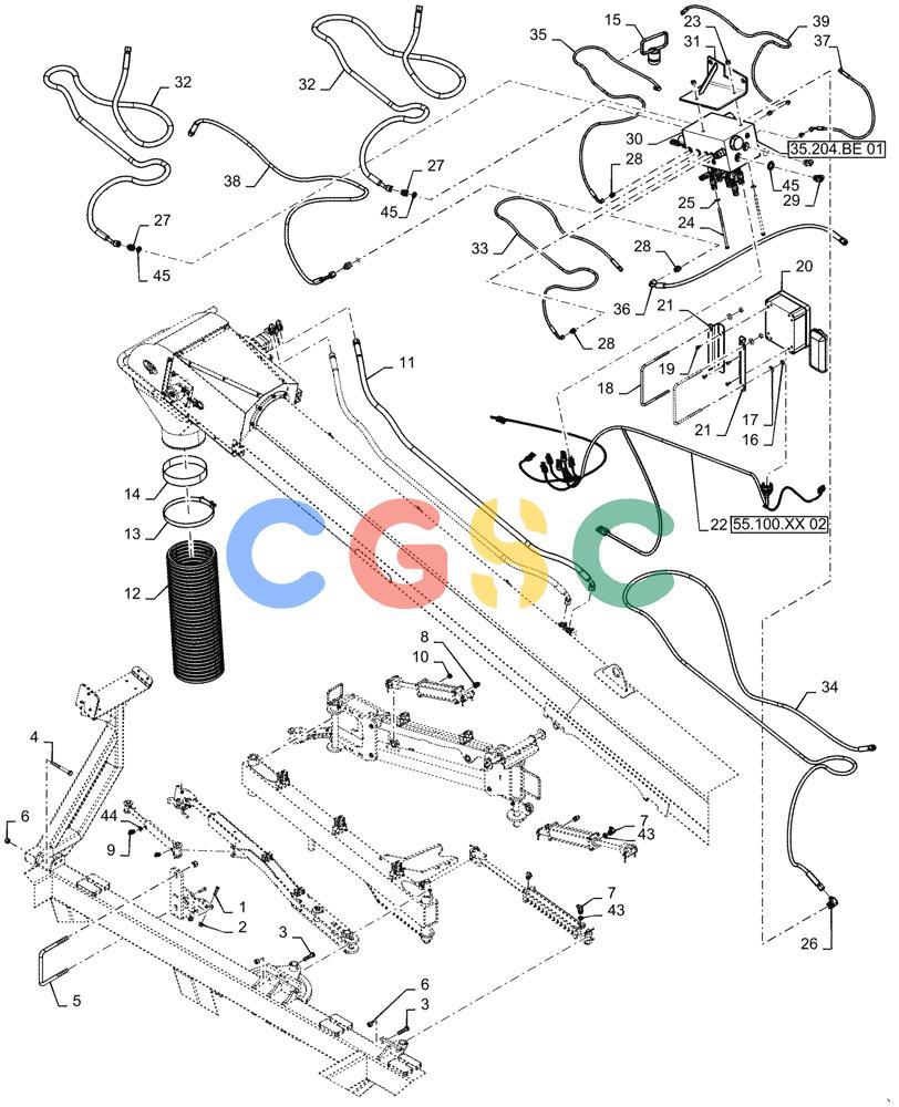 凯斯零件查询(4955) - PRECISION AIR CART (11/15-) (77.100.XX[02]) - CONVEYOR HYDRAULIC CONTROL 580 Case Agriculture
