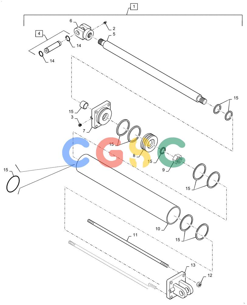 凯斯零件查询(4955) - PRECISION AIR CART (11/15-) (35.911.AB[01]) - HYDRAULIC LIFT CYLINDER Case Agriculture