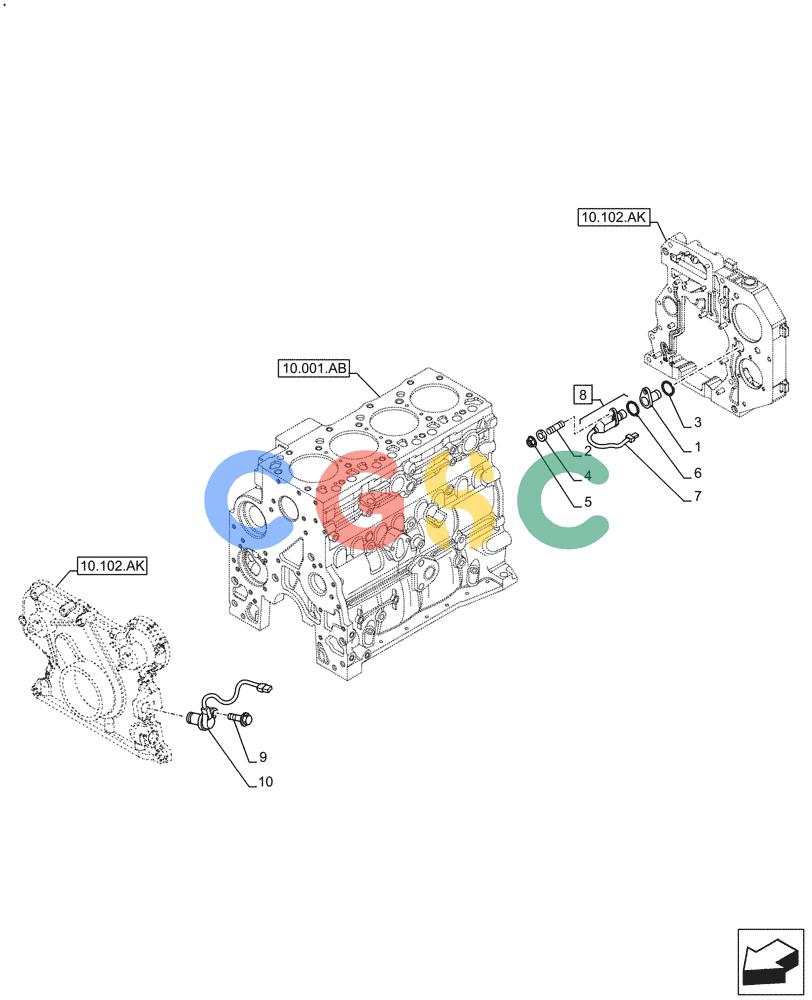 神钢零件查询(F4HFE4135 B003) - ENGINE 5802094949 84553225 TC4.90 and TC5.70 TIER4B (10/16-) (55.015.AC) - ENGINE SPEED/RPM SENSOR Kobelco