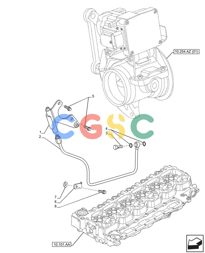 神钢零件查询(F4HFE4135 B003) - ENGINE 5802094949 84553225 TC4.90 and TC5.70 TIER4B (10/16-) (10.254.AZ[03]) - EXHAUST BRAKE AND CONTROLS Kobelco